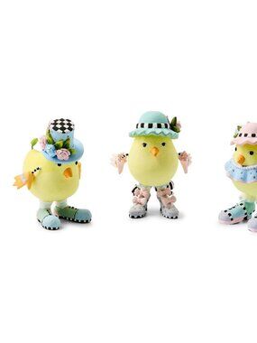 MacKenzie-Childs Patience Brewster 3 Sweet Chicks, Set of 3, Yellow Multi #08-41